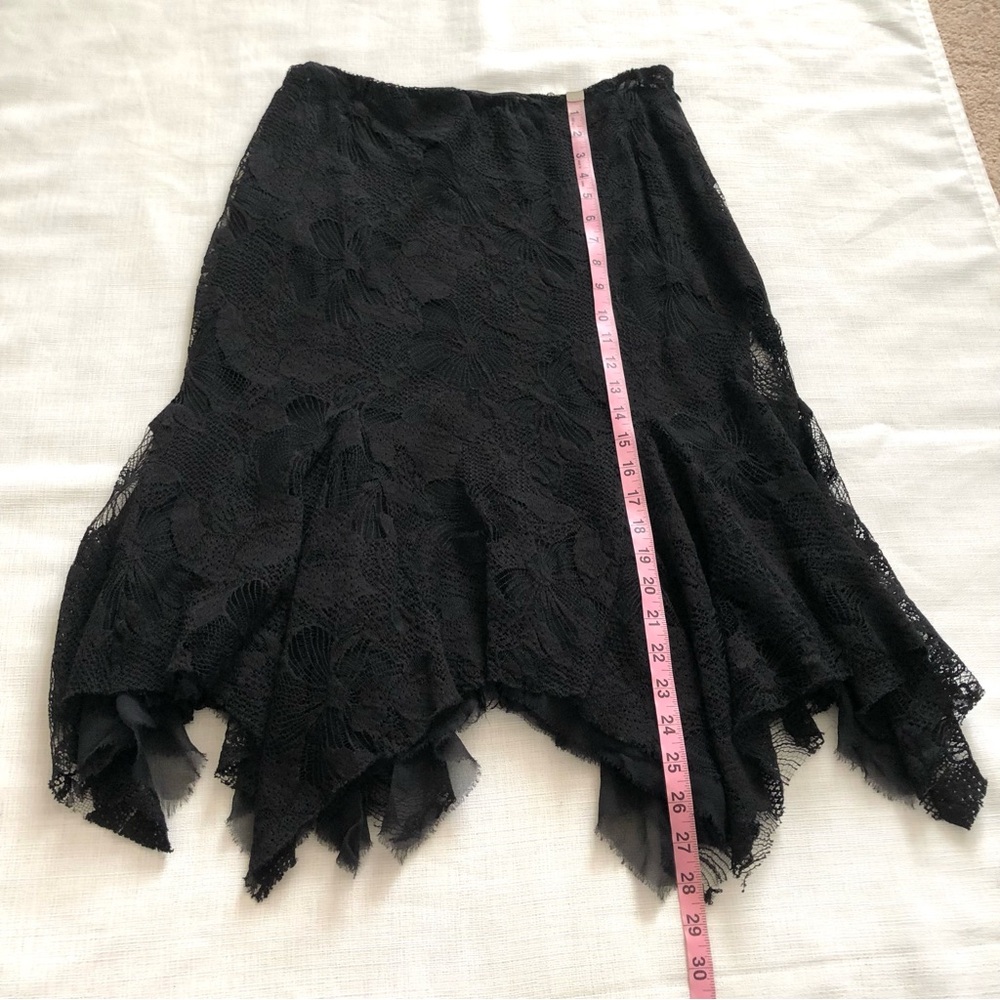 Ralph Lauren Black Label Floral Lace Handkerchief Hem Skirt Size 10 - Picture 10 of 11